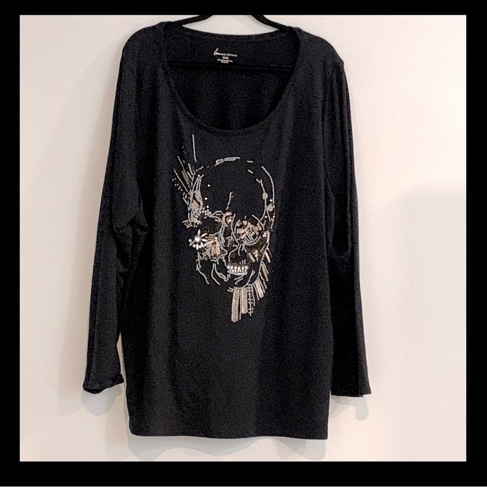 Beautiful Lane Bryant Sugar Skull beaded sweater women’s Sz 26/28